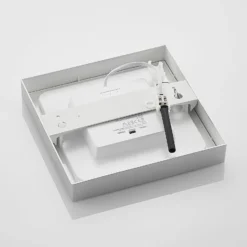 Prios Plafón LED Alette, plata, 22,7cm, 24W, atenuable