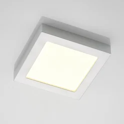 Prios Plafón LED Alette, plata, 22,7cm, 24W, atenuable