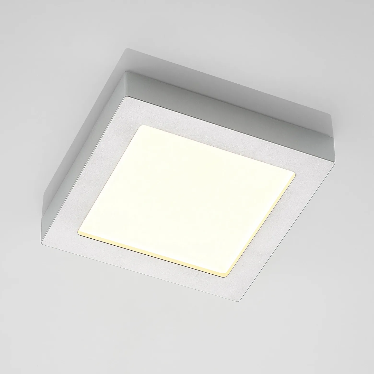 Prios Plafón LED Alette, plata, 22,7cm, 24W, atenuable