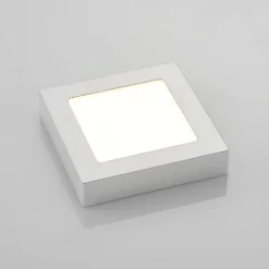 Prios Plafón LED Alette, plata, 17,2 cm, atenuable