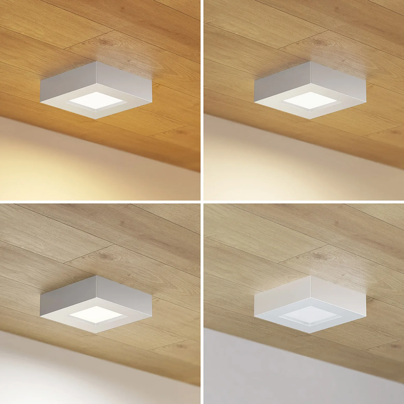 Prios Plafón LED Alette, plata, 12,2 cm, atenuable