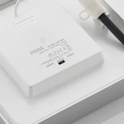 Prios Plafón LED Alette, plata, 22,7cm, 24W, atenuable