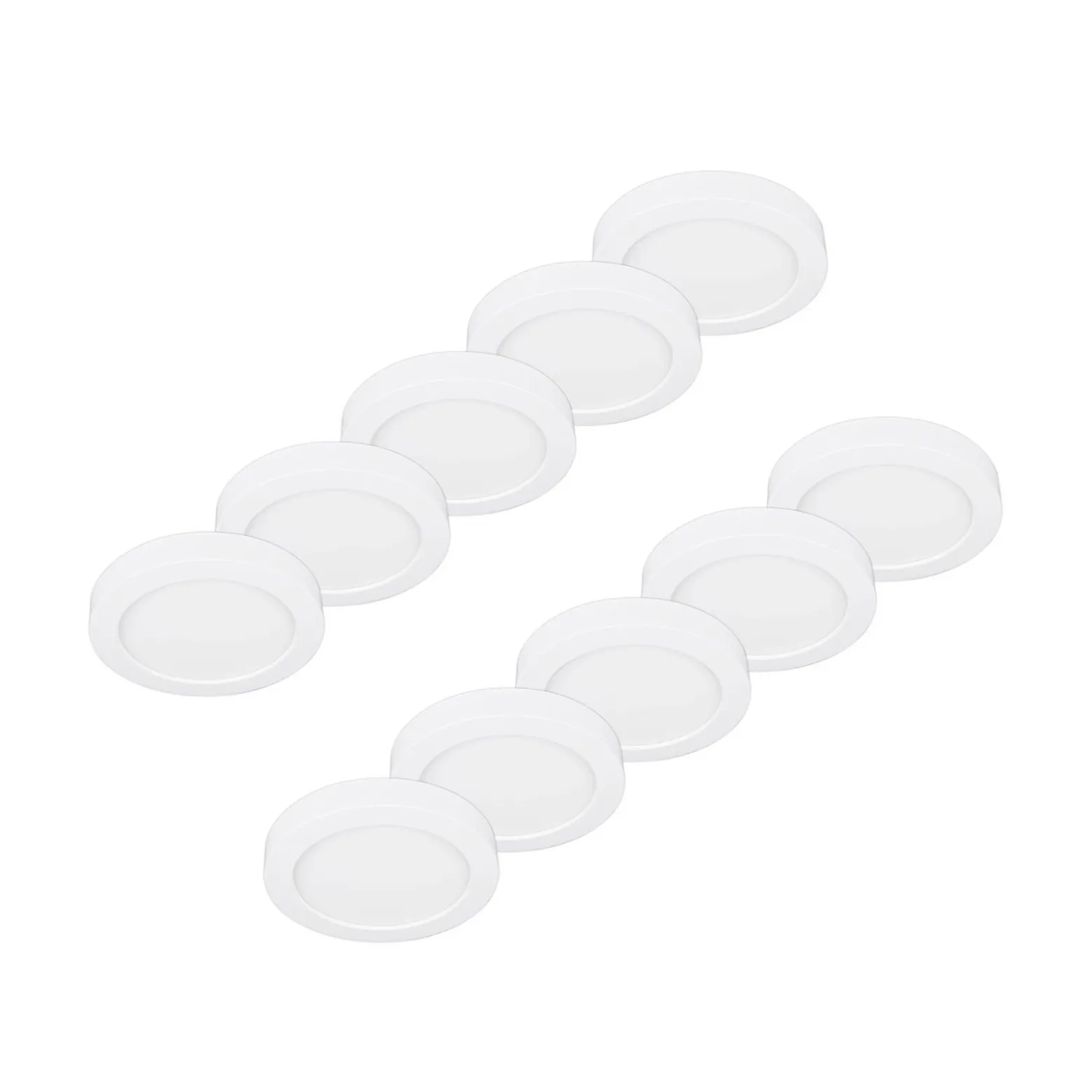 Prios Plafón LED Edwina, blanco, 18 cm, lote de 10