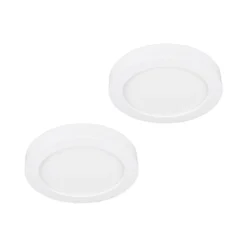 Prios Plafón LED Edwina, blanco, 12 cm, lote de 2