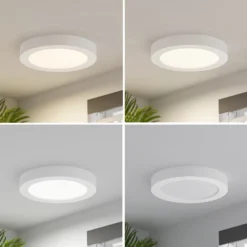 Prios Plafón LED Edwina, blanco, 25 cm, lote de 2