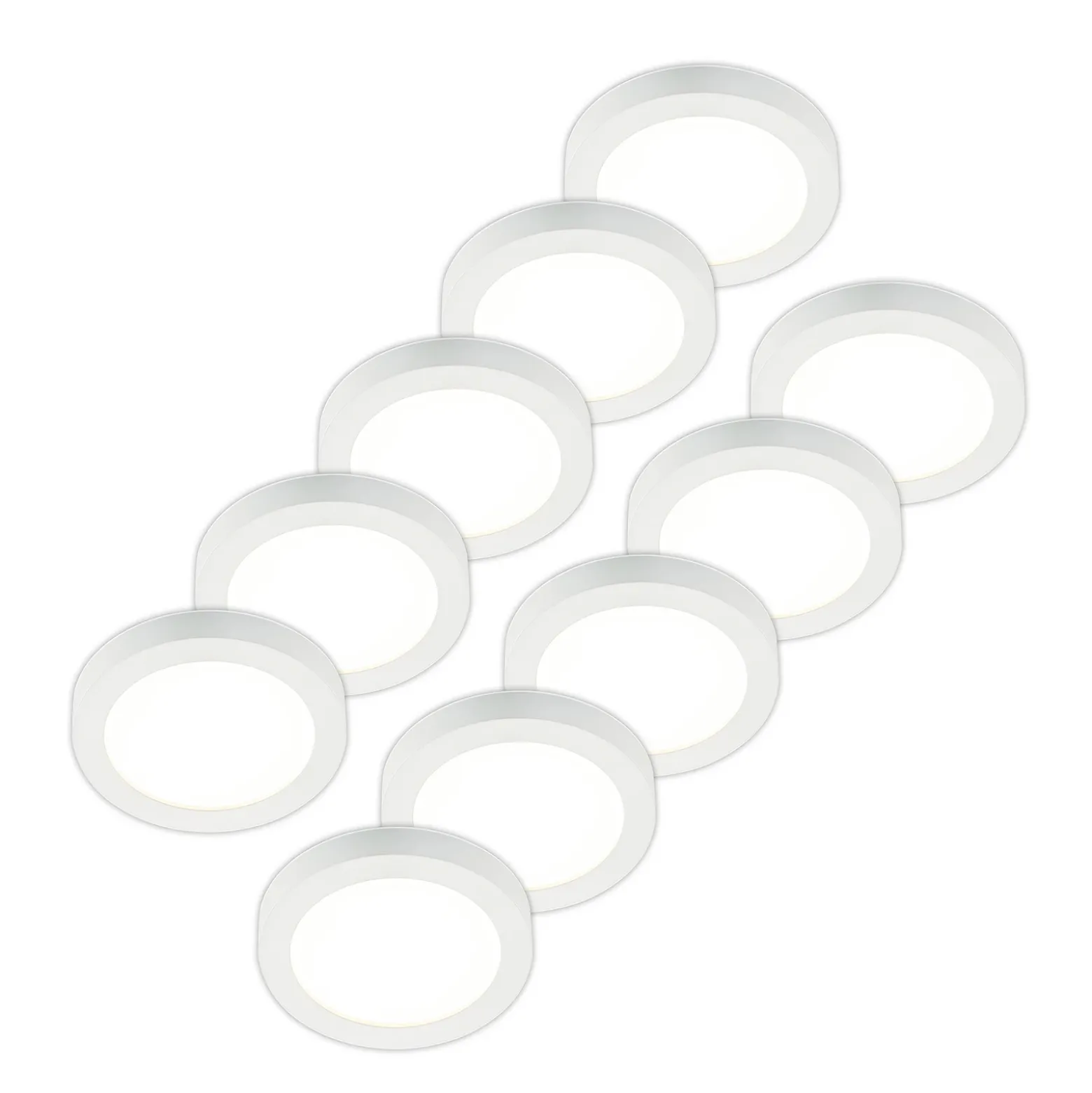 Prios Plafón LED Edwina, blanco, 25 cm, lote de 10
