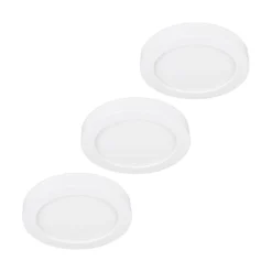 Prios Plafón LED Edwina, blanco, 12 cm Juego de 3