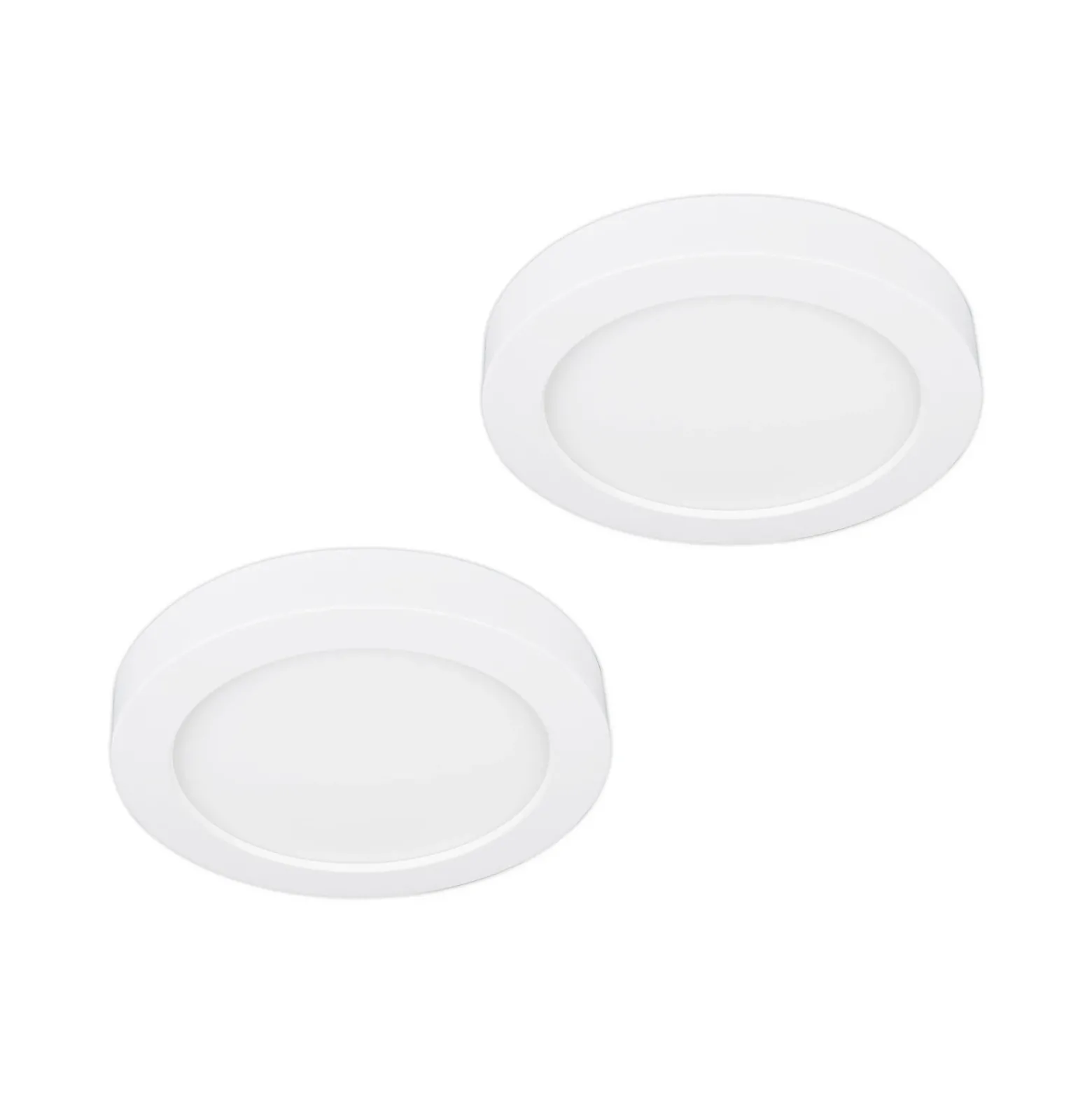 Prios Plafón LED Edwina, blanco, 12 cm, lote de 2