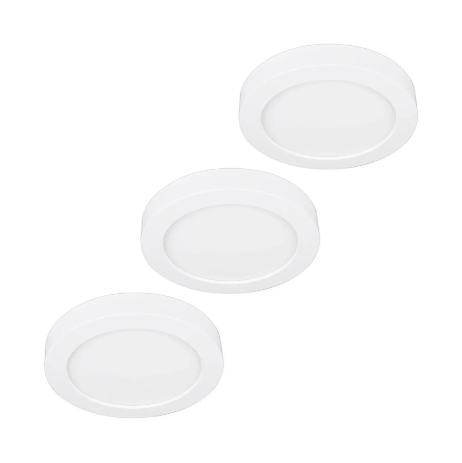 Prios Plafón LED Edwina, blanco, 18 cm, set de 3