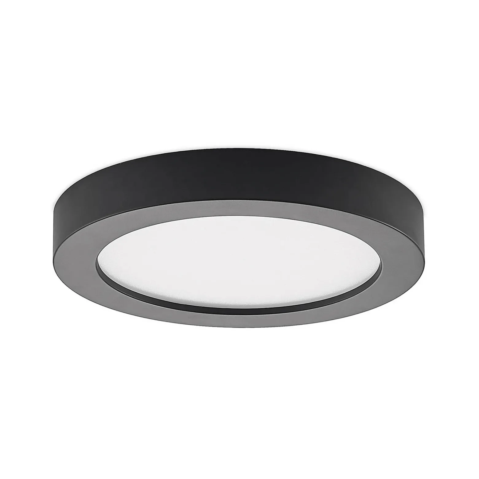 Prios Plafón LED Edwina, negro, 25 cm, CCT, IP44