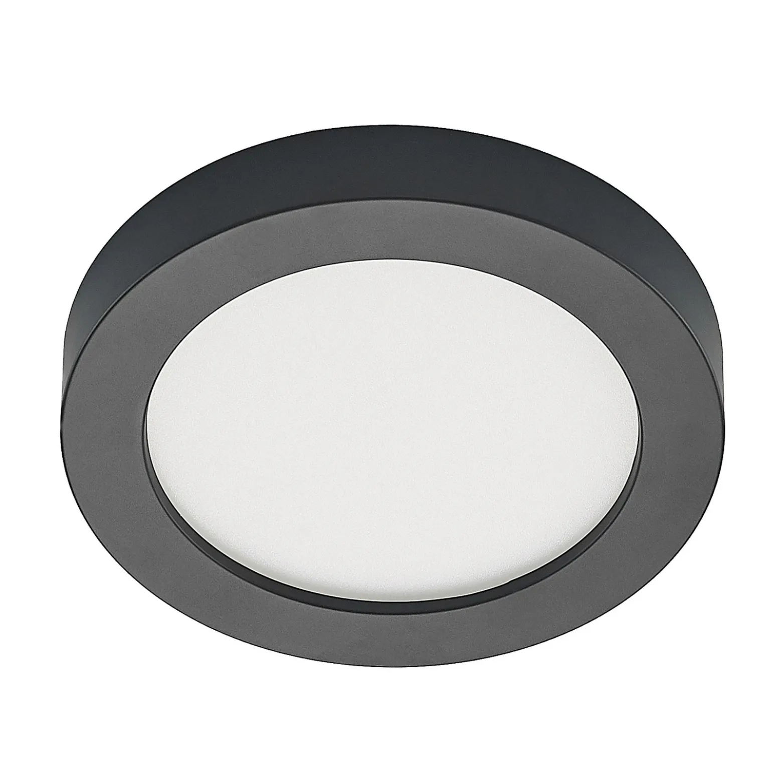 Prios Plafón LED Edwina, negro, 23 cm, CCT, IP44