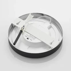 Prios Plafón LED Edwina, negro, 25 cm, CCT, IP44