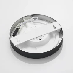 Prios Plafón LED Edwina, negro, 23 cm, CCT, IP44