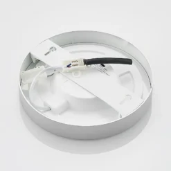 Prios Plafón LED Edwina, plata, 23 cm, CCT, IP44