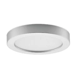 Prios Plafón LED Edwina, plata, 25 cm, CCT, IP44