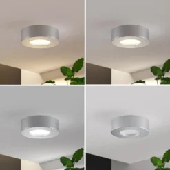 Prios Plafón LED Edwina, plata, 12 cm, set de 3