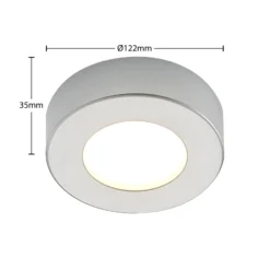 Prios Plafón LED Edwina, plata, 12 cm, set de 3