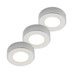 Prios Plafón LED Edwina, plata, 12 cm, set de 3