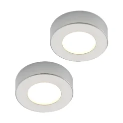 Prios Plafón LED Edwina, plata, 12 cm, lote de 2