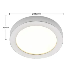 Prios Plafón LED Edwina, plata, 25 cm, CCT, IP44