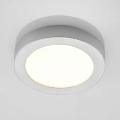 Prios Plafón LED Edwina, plata, 23 cm, CCT, IP44