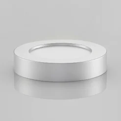 Prios Plafón LED Edwina, plata, 18 cm, CCT, IP44