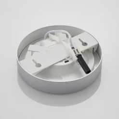 Prios Plafón LED Edwina, plata, 18 cm, CCT, IP44