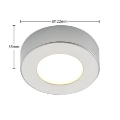 Prios Plafón LED Edwina, plata, 12 cm, CCT, IP44