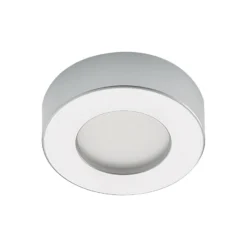 Prios Plafón LED Edwina, plata, 12 cm, CCT, IP44