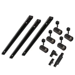 Prios Sistema de riel monofásico Jorell, negro, 5 luces, GU10