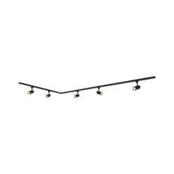 Prios Sistema de riel monofásico Jorell, negro, 5 luces, GU10