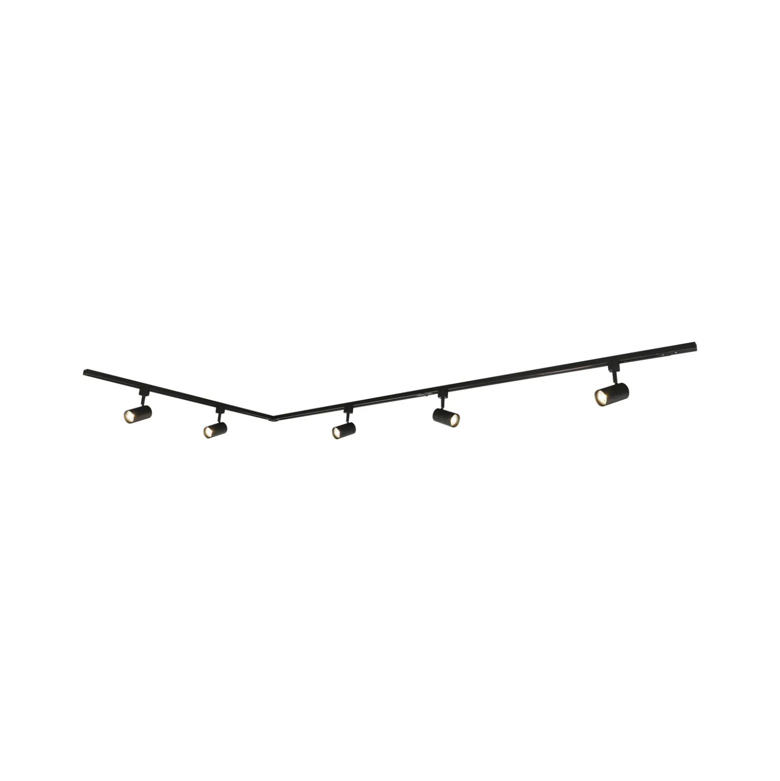 Prios Sistema de riel monofásico Jorell, negro, 5 luces, GU10