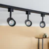 Prios sistema de riel trifásico Jorell, negro, 3 luces, GU10