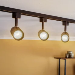 Prios sistema de riel trifásico Jorell, negro, 3 luces, GU10