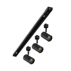 Prios sistema de riel trifásico Jorell, negro, 3 luces, GU10