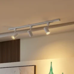 Prios sistema de riel trifásico Jorell, blanco, 3 luces, GU10