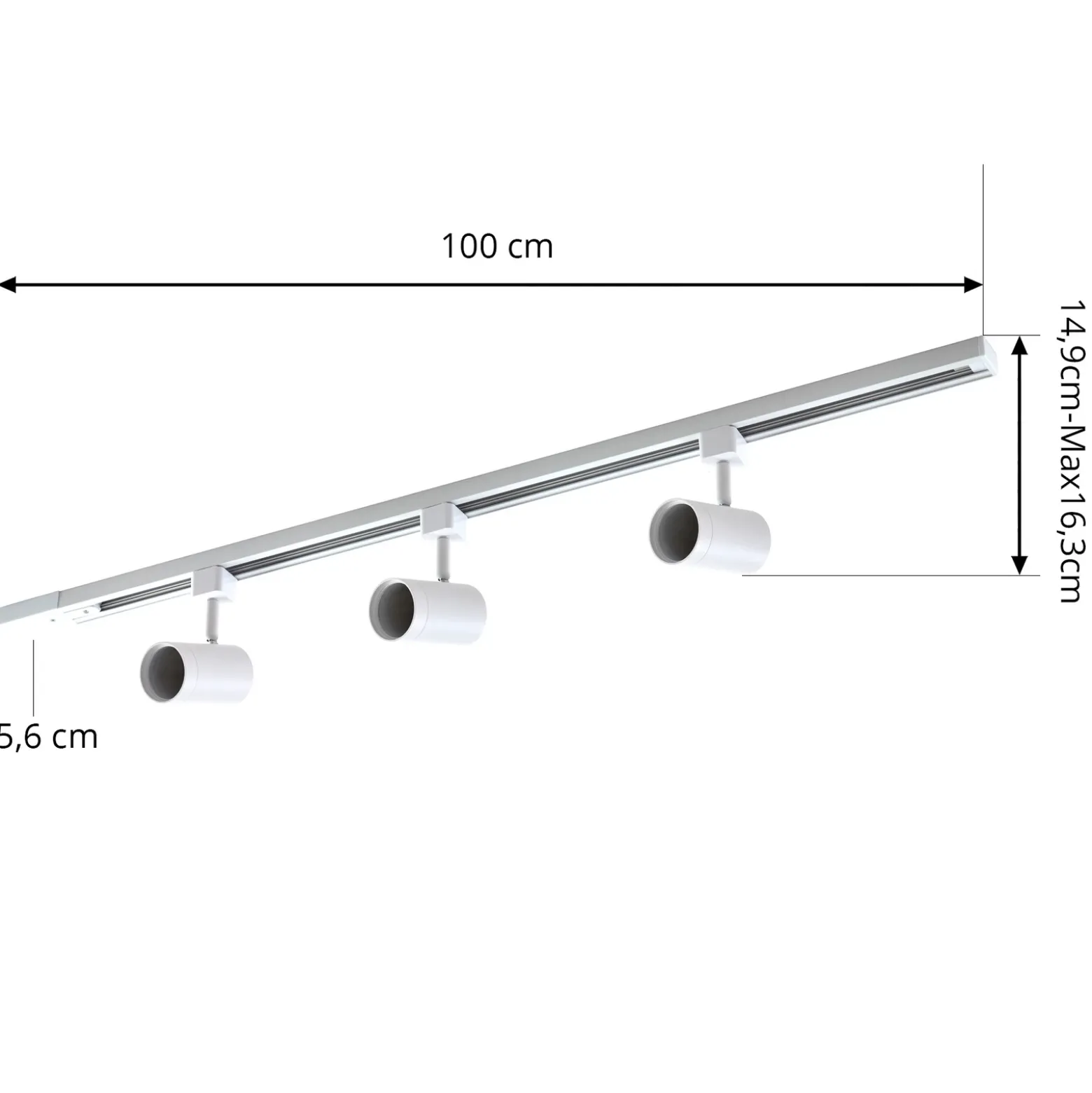 Prios sistema de riel trifásico Jorell, blanco, 3 luces, GU10