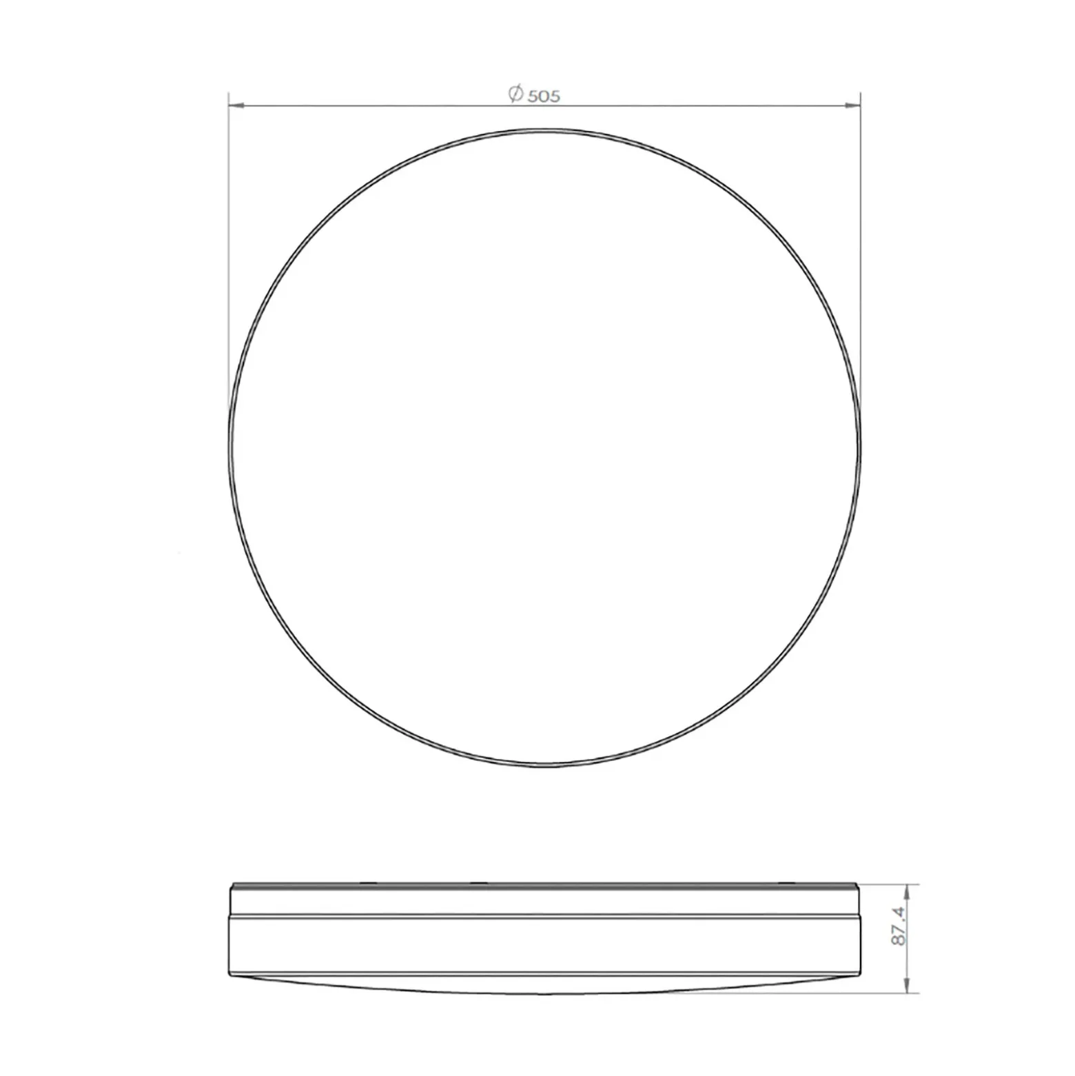 Prios Wynion LED lámpara de techo CCT interruptor DIP 50cm