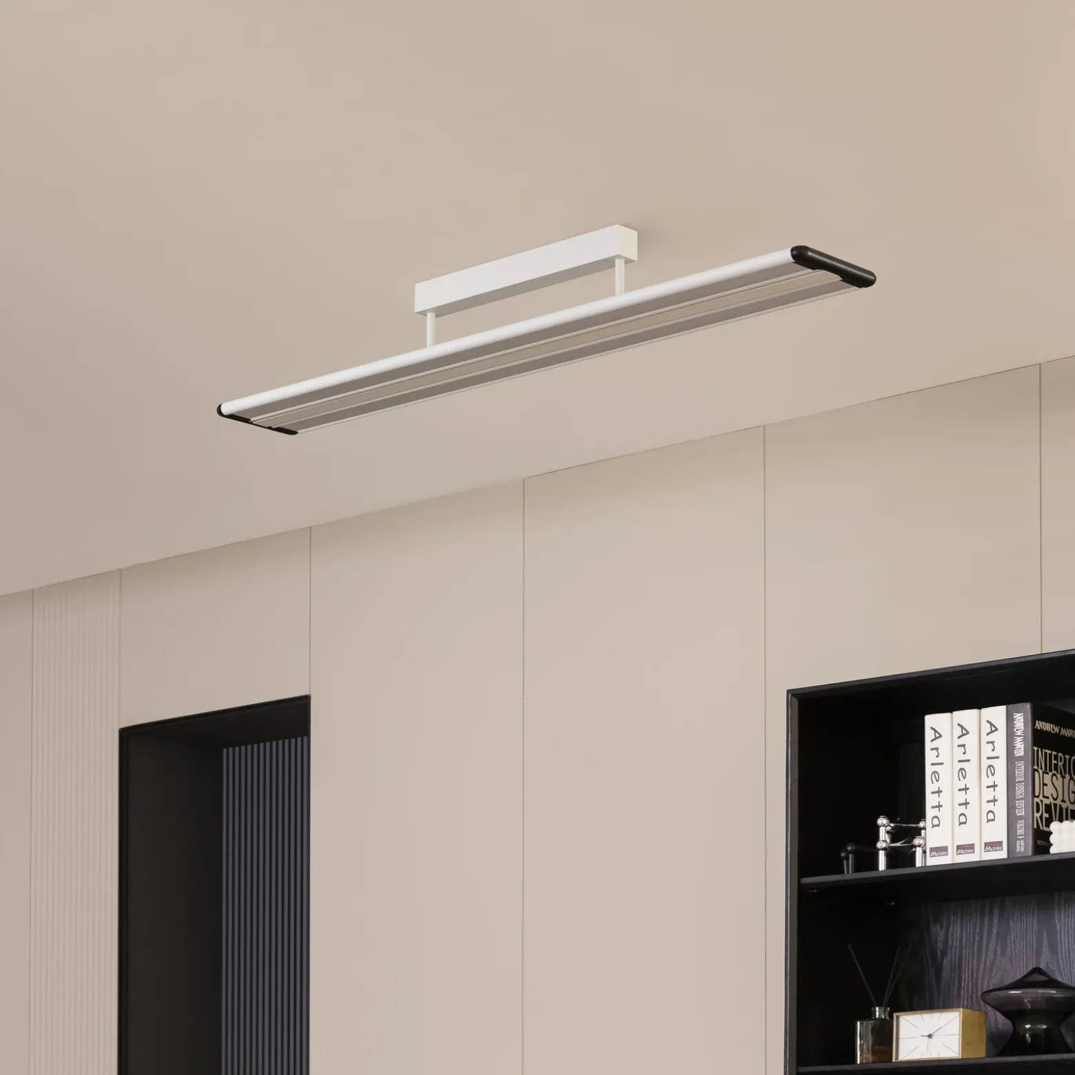 Prios Yuela lámpara LED de techo, DALI, 120 cm, plata