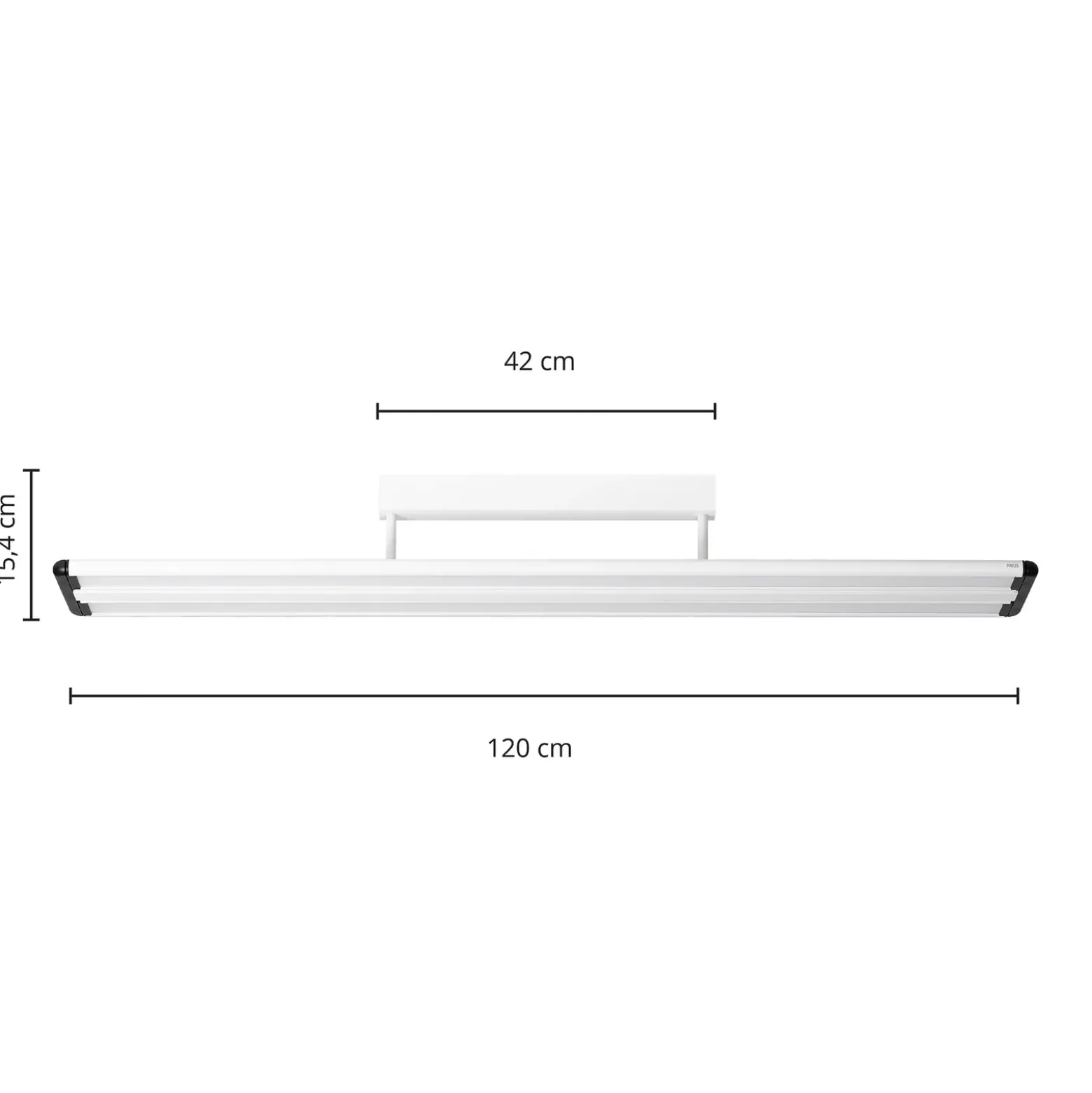 Prios Yuela lámpara LED de techo, DALI, 120 cm, plata