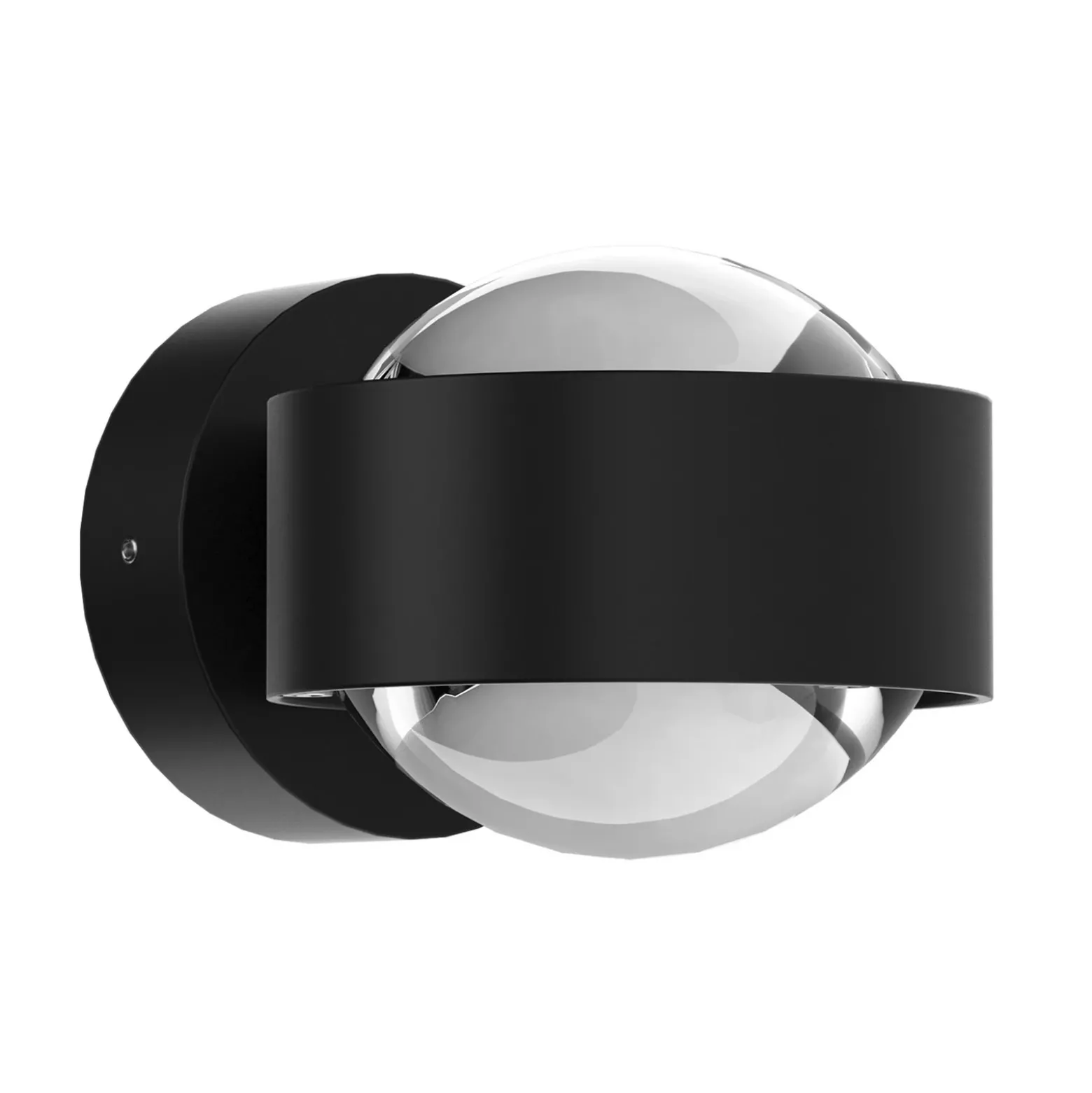 Puk Mini Wall LED 2x8W lentes transparente, negro mate