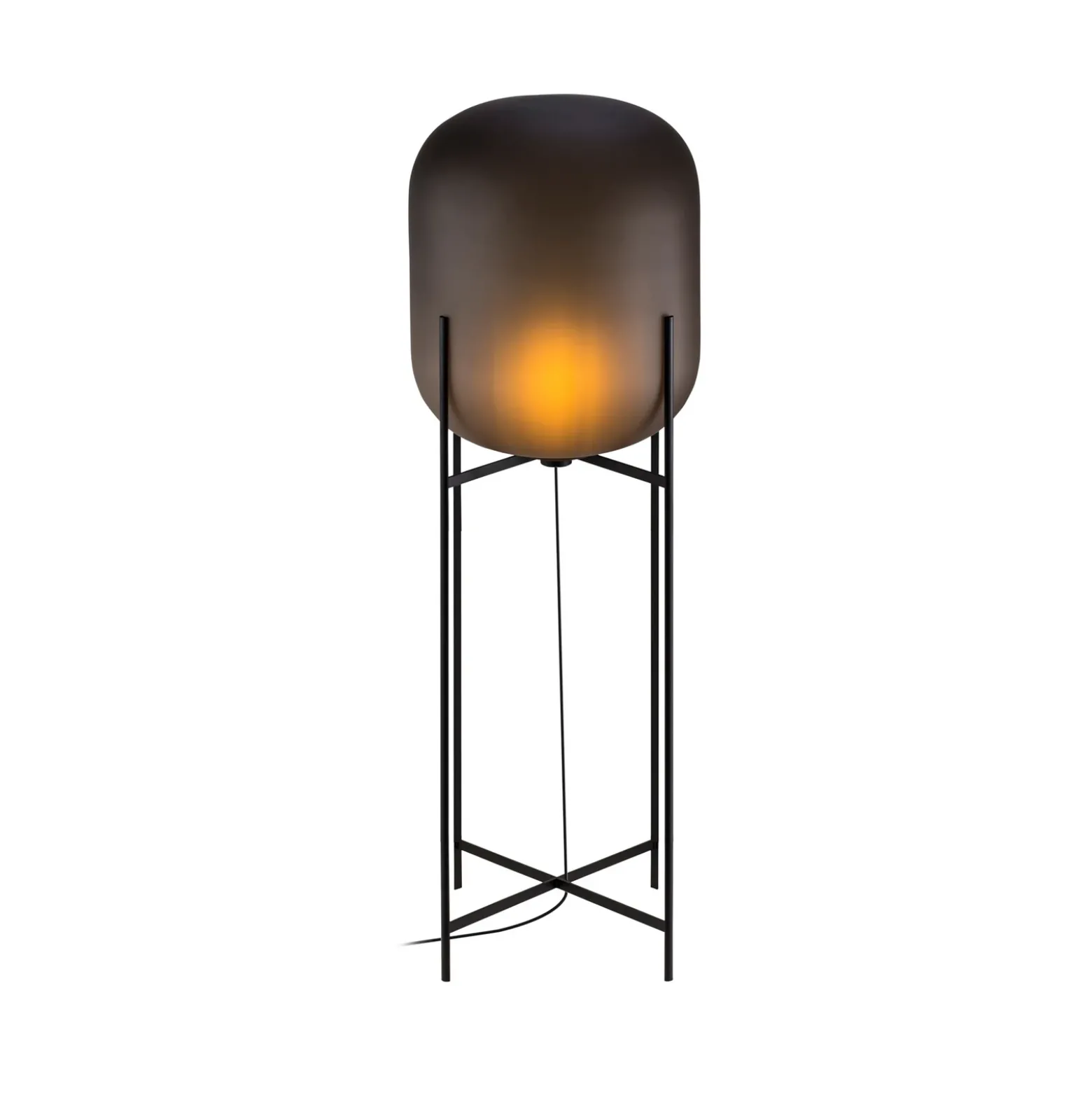 pulpo lámpara de pie Oda Big, gris humo grabado/negro, 140 cm