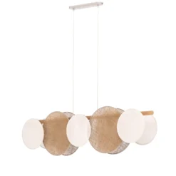 Puls lámpara colgante, pantallas de yute, marrón natural/blanco, 5 luces
