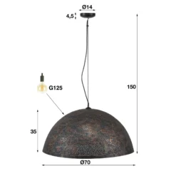 Punchray lámpara colgante de metal, 1 luz