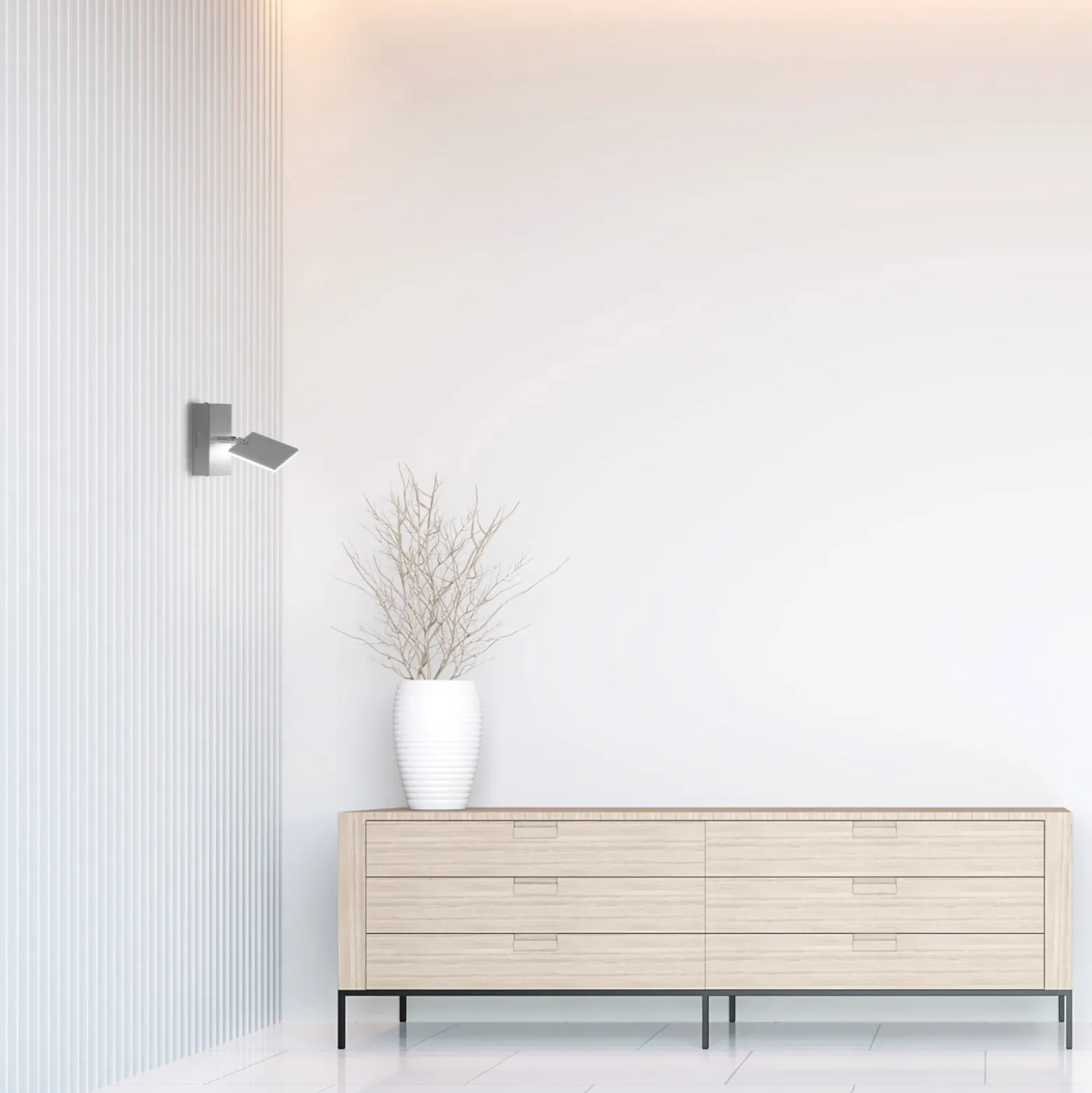 PURE Mira aplique LED control remoto, CCT aluminio