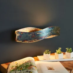 Quitani Aplique de pared LED Lian, oxidado, atenuable