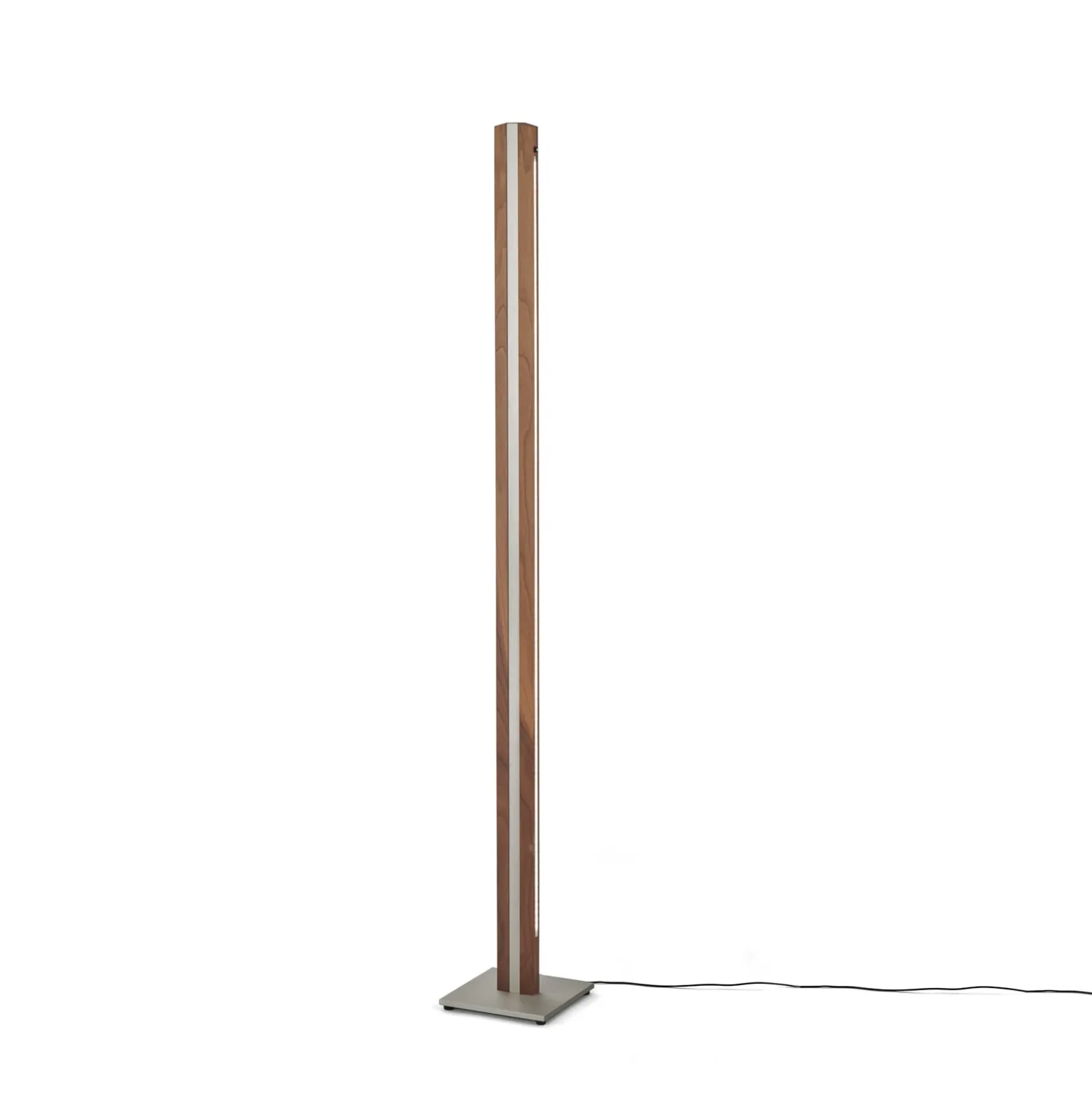 Quitani Elis Lámpara de pie LED, nogal/níquel