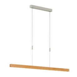 Quitani Lámpara colgante LED Alin, longitud 138 cm, roble natural