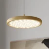 Quitani lámpara colgante LED Gion, 1 luz, blanco/latón
