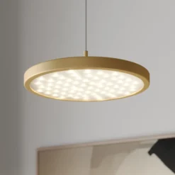 Quitani lámpara colgante LED Gion, 1 luz, blanco/latón